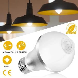E27 Motion Sensor Light Bulb 9W/5W 1000LM 6500K Dusk To Dawn Automatic On/Off LED Light Bulb Indoor Outdoor Use