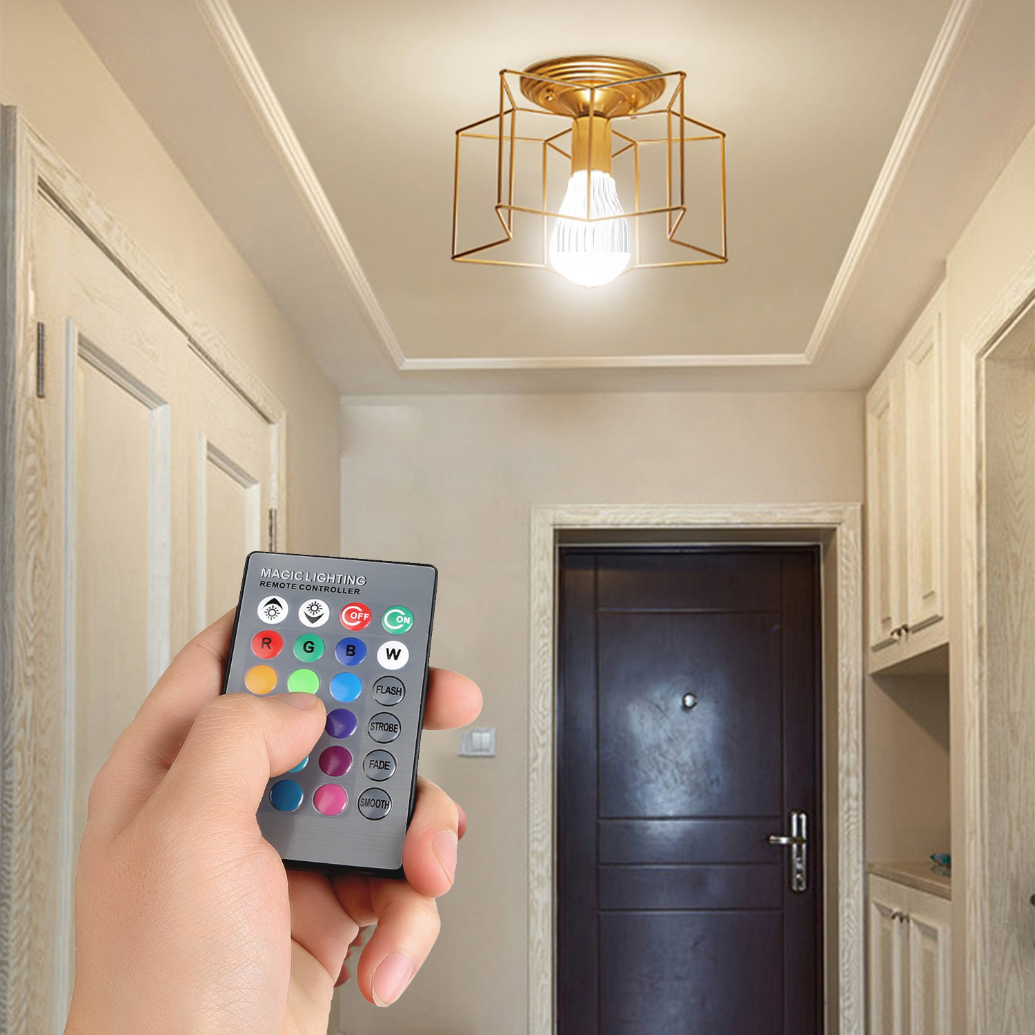 1Pc 9W LED Light Bulb E27 RGB Lamp Bulb 16 Colors Changable 24-key IR Remote Control For Decor Mood Lighting - Image 9