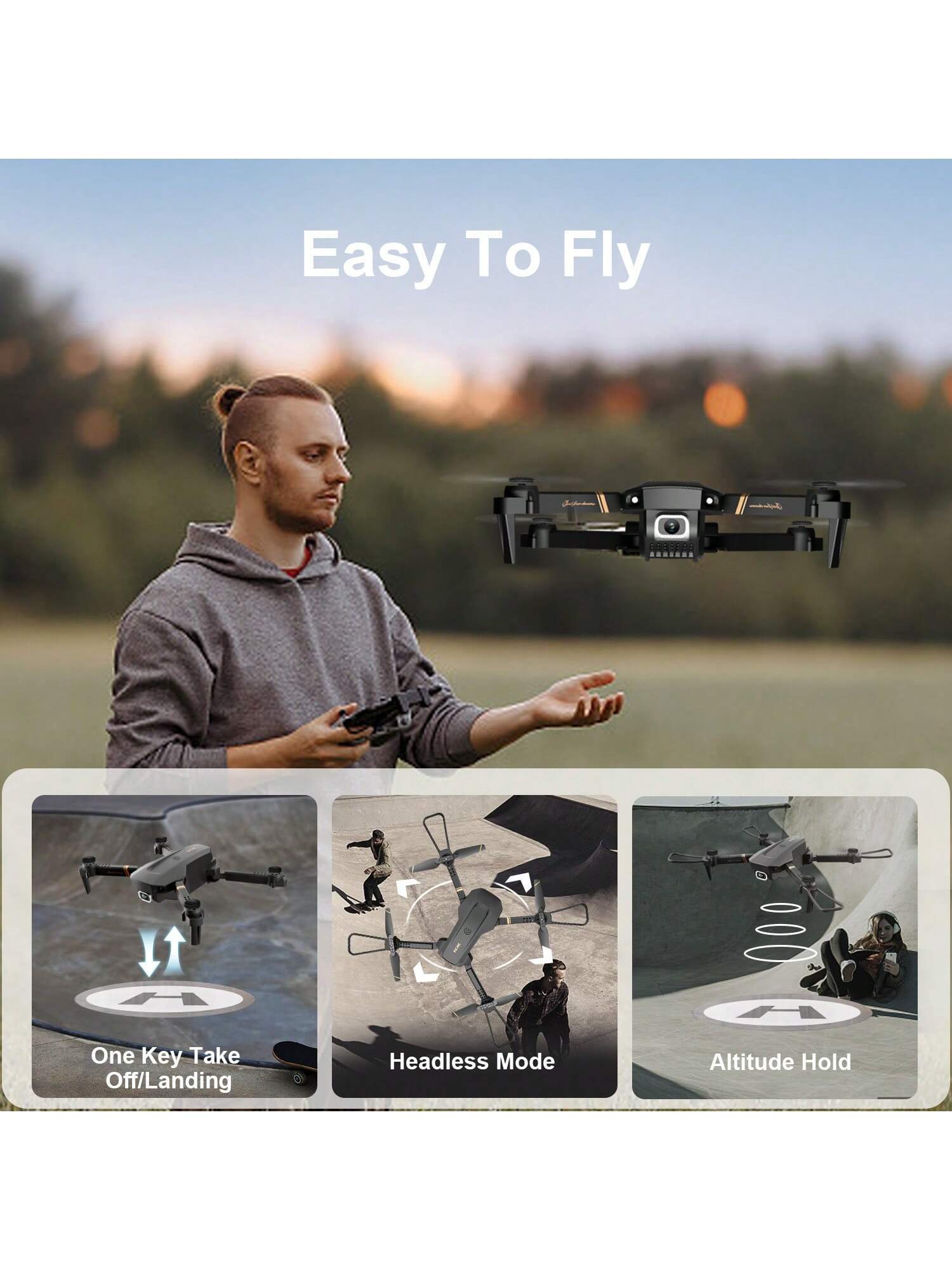 4DRC V4 Foldable Mini Drone With Camera 4K 1080P HD Drone ,3 Batteries,Drones For Adults Kids,Remote-controlled Quadcopter,Logistics Is Randomly Sent By UPS,USPS, - Image 10