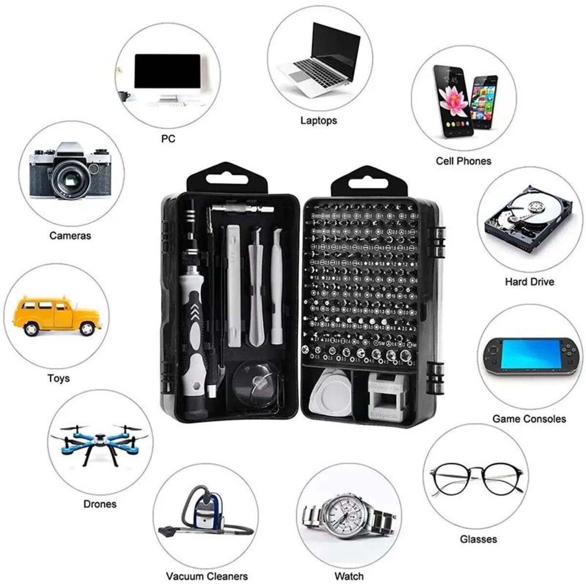 115 In 1 Precision Screwdriver Set, Super Durable Mini Professional Magnetic Repair Tool Kit, Small Screwdriver For Phone, Computer, Watch, Laptop, Macbook, Eyeglass, Electronic - Image 2