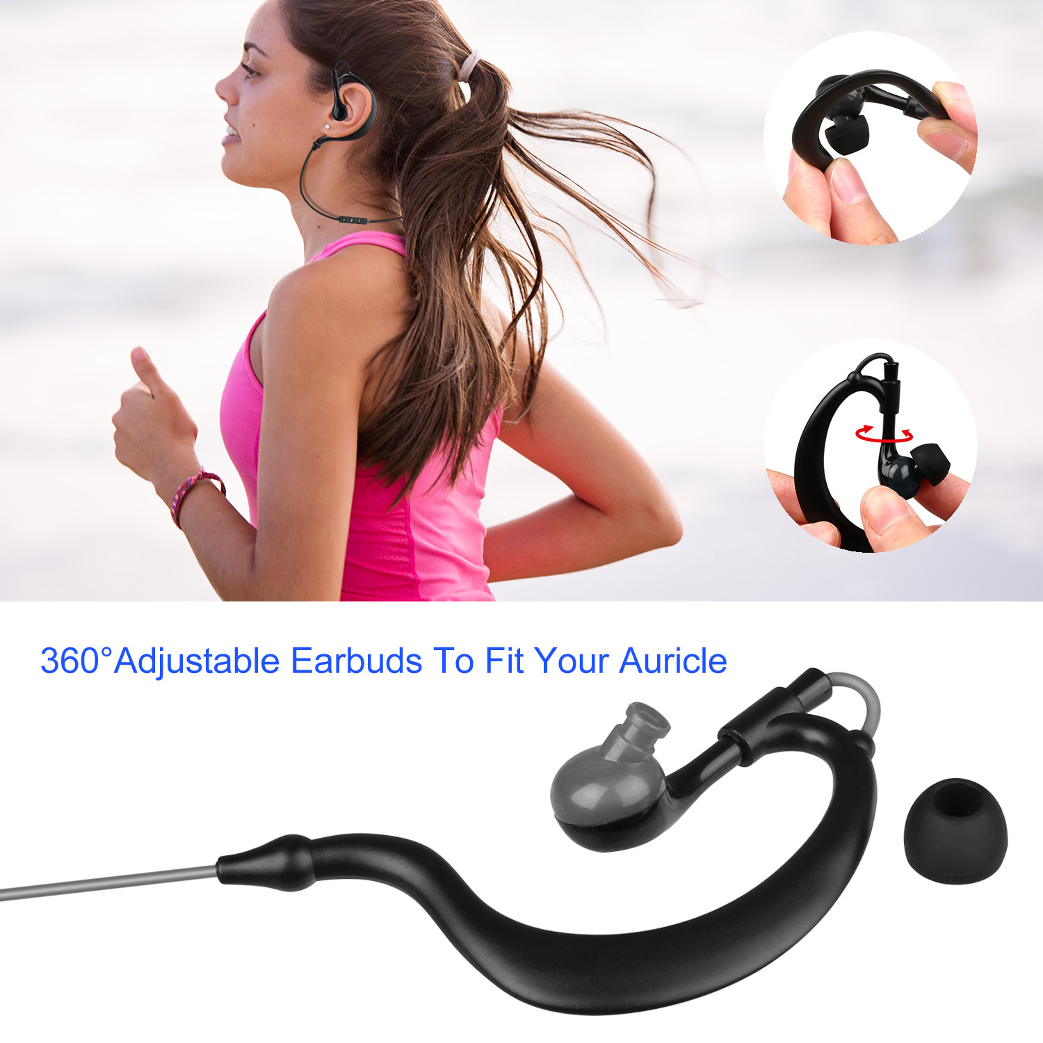 Wireless Headsets V4.1 Sport In-Ear Stereo Headphones Sweat-proof Neckband Earbuds With Mic Deep Bass HiFi Earphones For Running Hiking Travel - Image 7