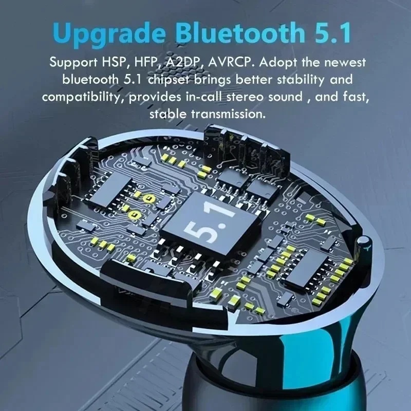 New Product Private Model Wireless Bluetooth Earphones TWS Large Screen Intelligent Digital Display In Ear Breathing Light - Image 6