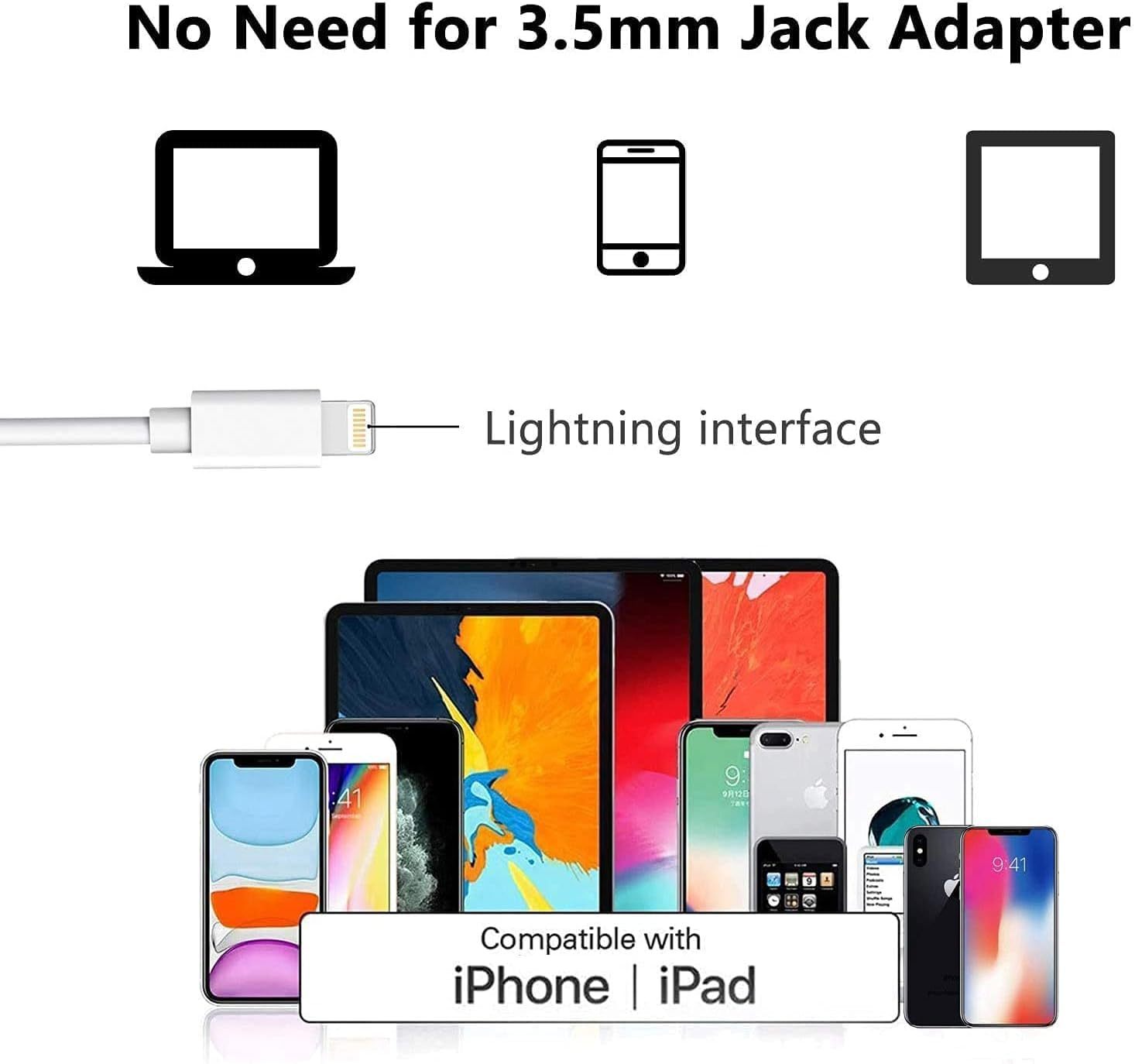 Lightning In-ear Headphones For IPhone14,13,12,11,7,8 Plus, XS, With Lightning Connector, IPhone Wired Earbuds, Built-in Remote Control To Control Music, Calls, And Volume - Image 8