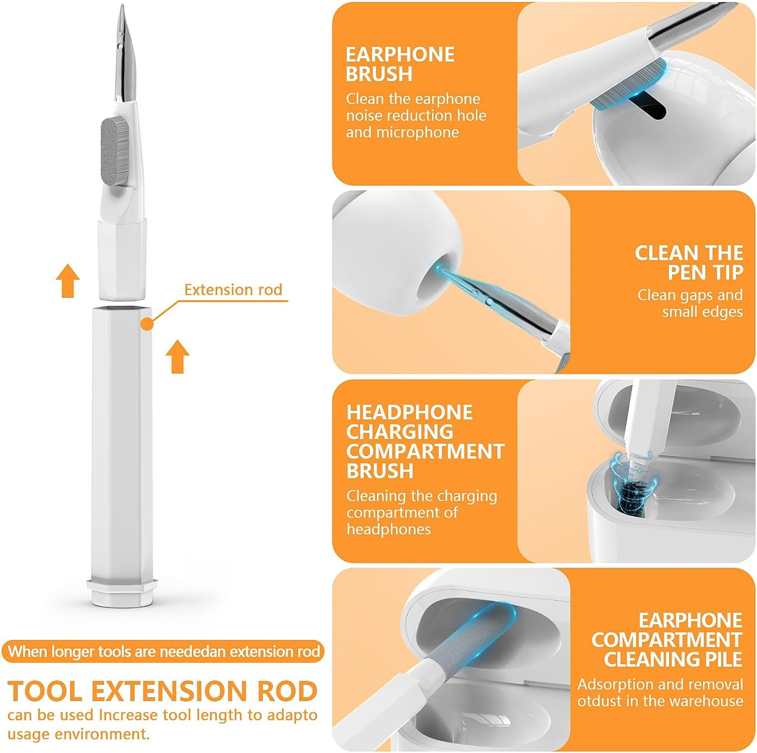 20 In 1 Laptop Phone Screen Cleaner Kit, Computer Keyboard Cleaning Brush For Phone AirPods MacBook IPad, Multifunctional Electronic Device Clean Tool For Camera Tablet Car Screens - Image 5