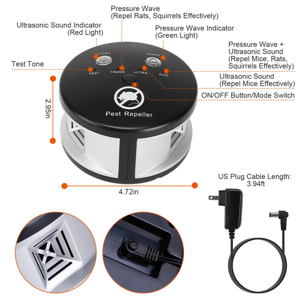 360 Degree Ultrasonic Pest Repellent, Electronic Plug-in Pest Control, Pursuer, Blocker - Image 10